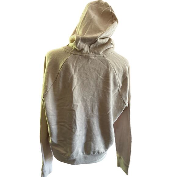 Vans long Sleeve Cream Color Hooded Cropped Sweatshirt with Large Pocket Women M - Picture 3 of 7
